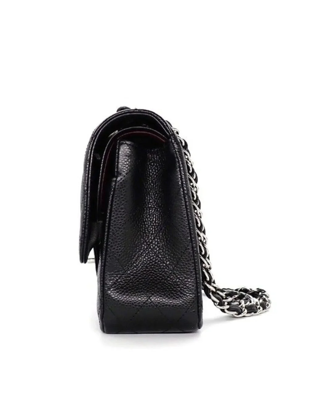 Chanel Shoulder Bag Quilted 25 11.12 Classic Black Caviar Leather
